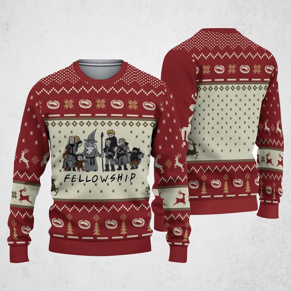 LOTR One Mordor Christmas Ugly Sweater, Lotr Ugly Sweater