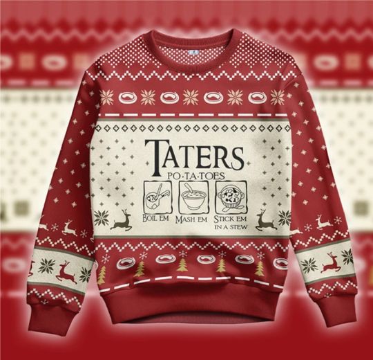 LOTR Taters Potatoes Christmas Sweater - Image 7