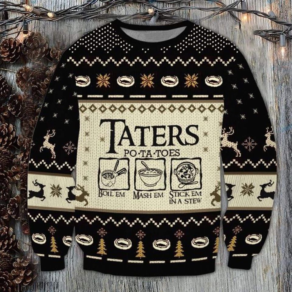 LOTR Taters Potatoes Ugly Christmas Sweater, Lotr Ugly Sweater