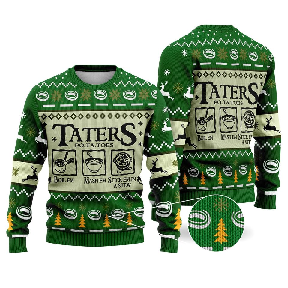 LOTR Taters Potatoes Ugly Christmas Sweater, Sweater Ugly Christmas Shirt, Xmas Sweater