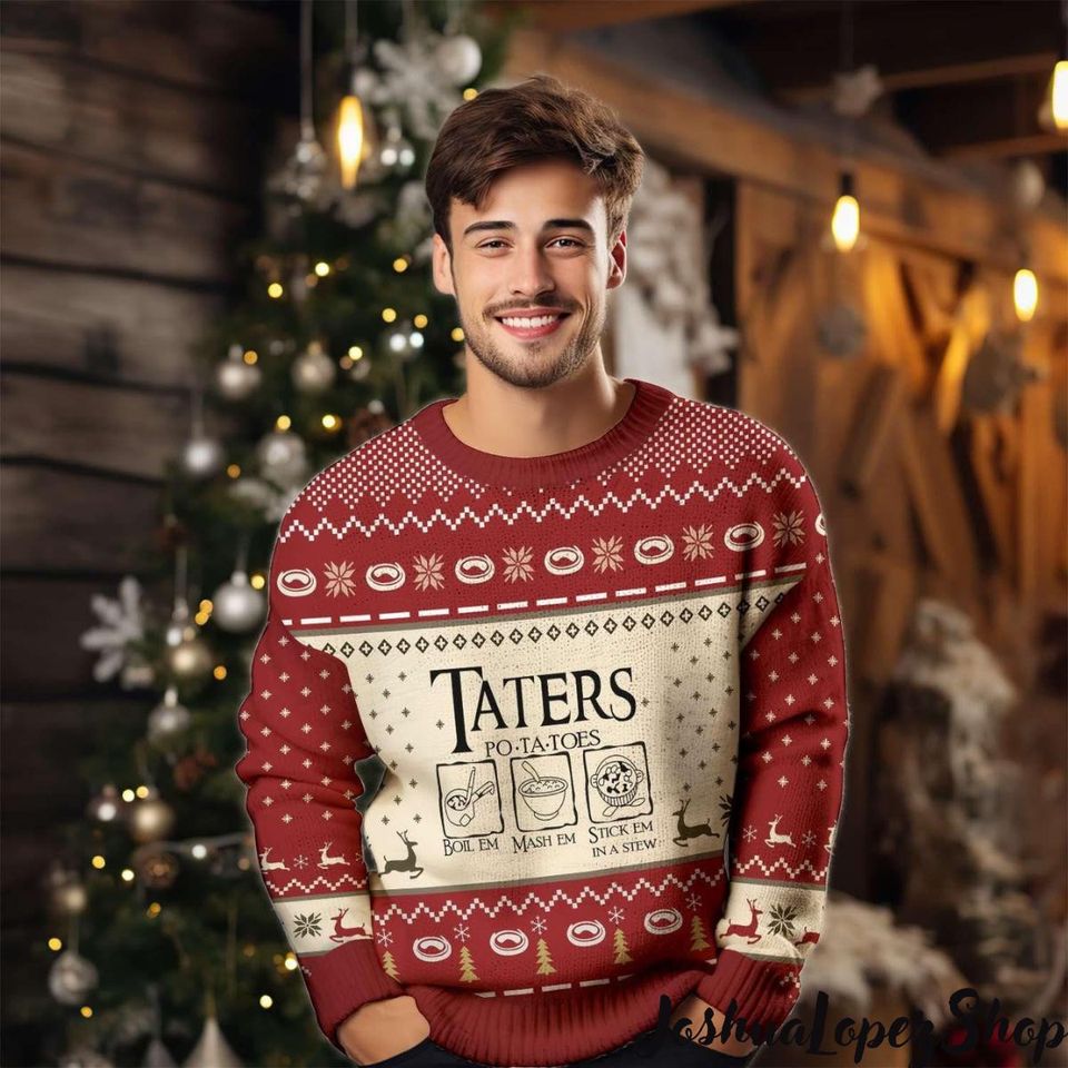 LOTR Taters Potatoes Ugly Christmas Sweater, Ugly Sweatshirt - Image 3