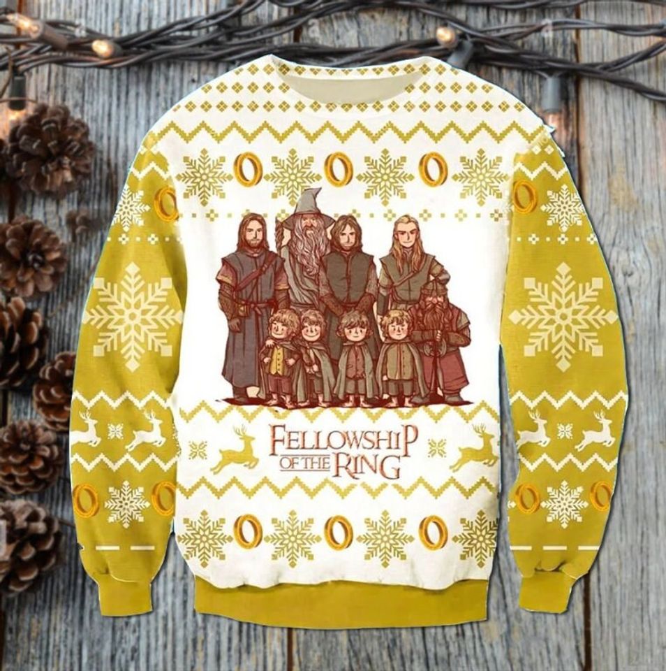 LOTR The Fellowship Ugly Sweater, Lord Of The Ring Christmas Sweater