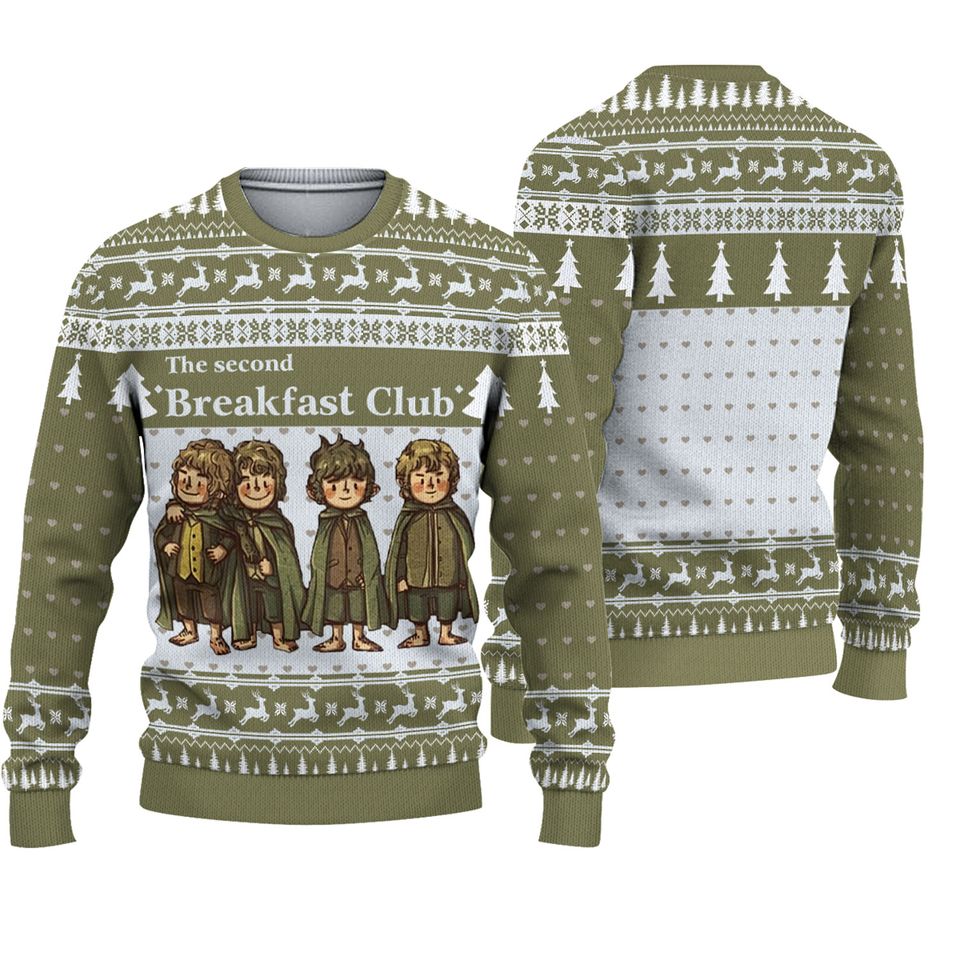 LOTR The Second Breakfast Club Ugly Christmas Sweater