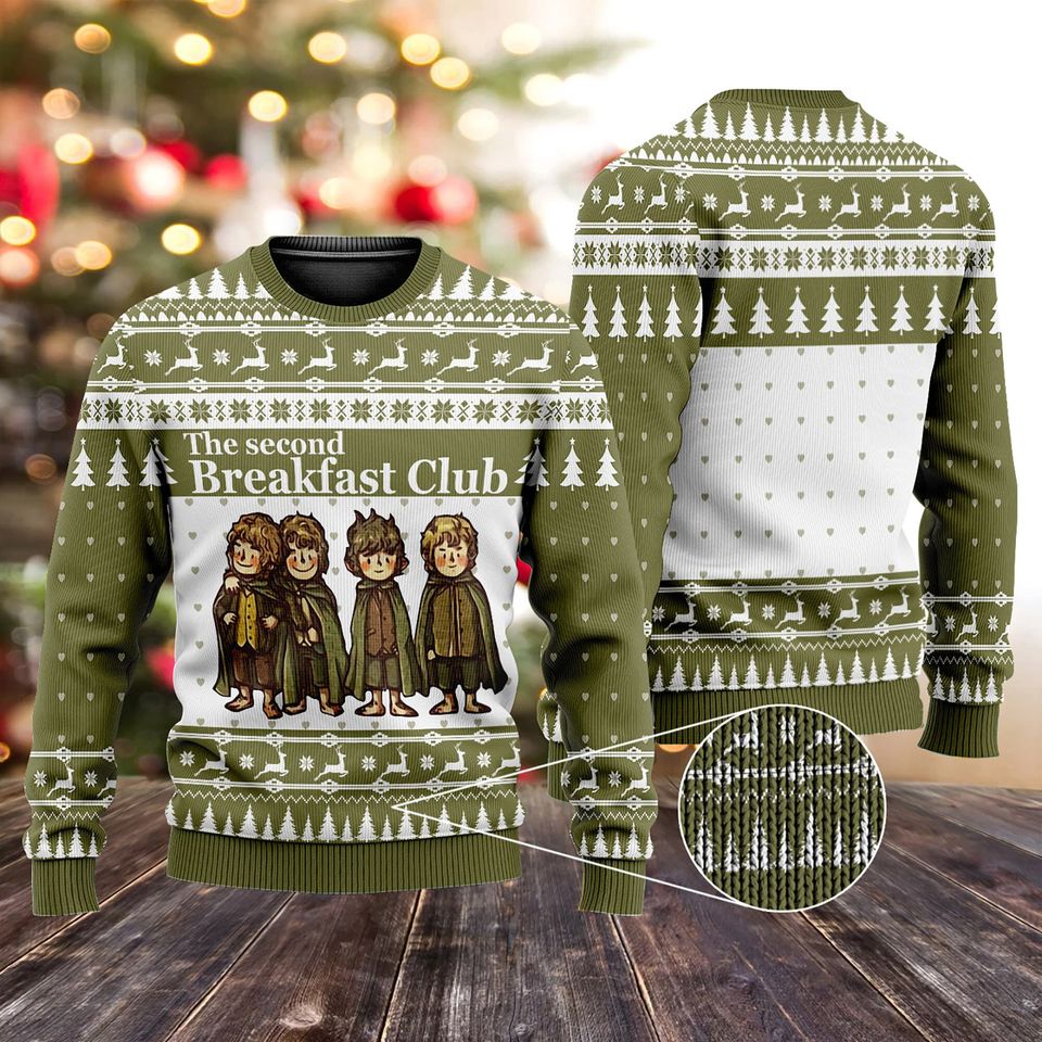 LOTR The Second Breakfast Club Ugly Christmas Sweater