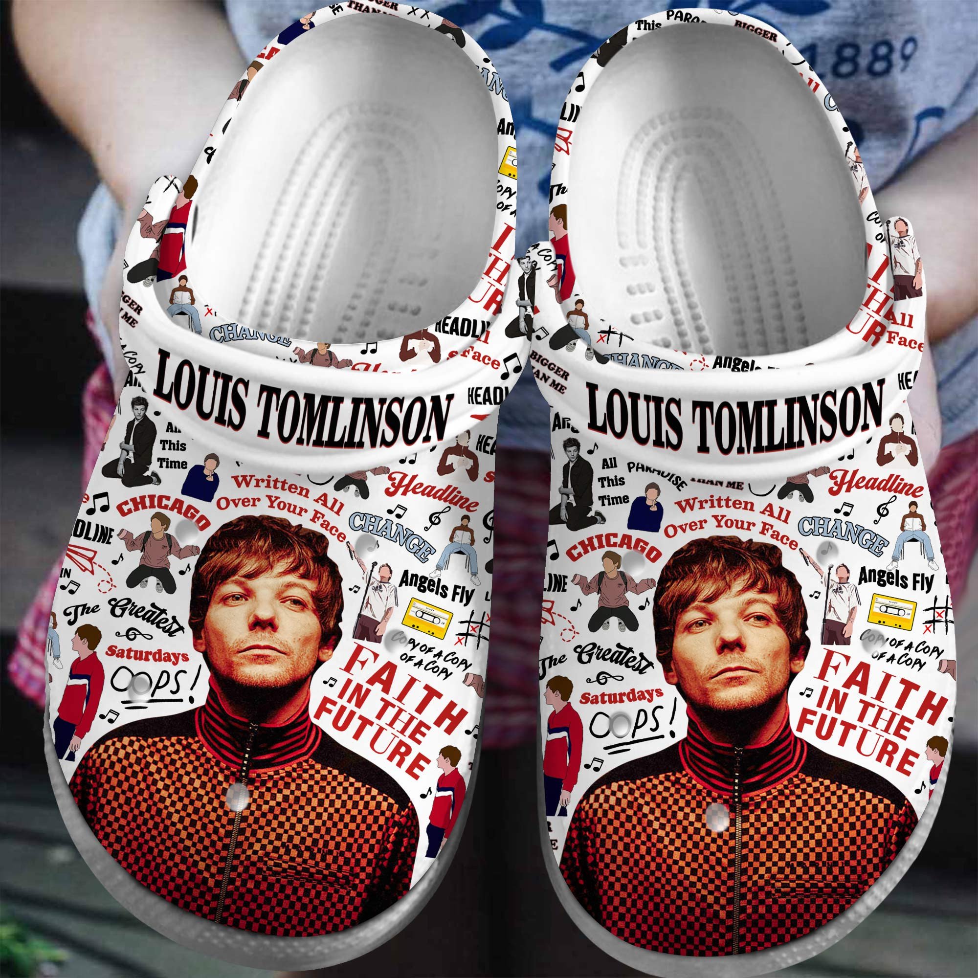 Louis Tomlinson Singer Music Crocs Crocband Clogs Shoes Comfortable For Men Women and Kids