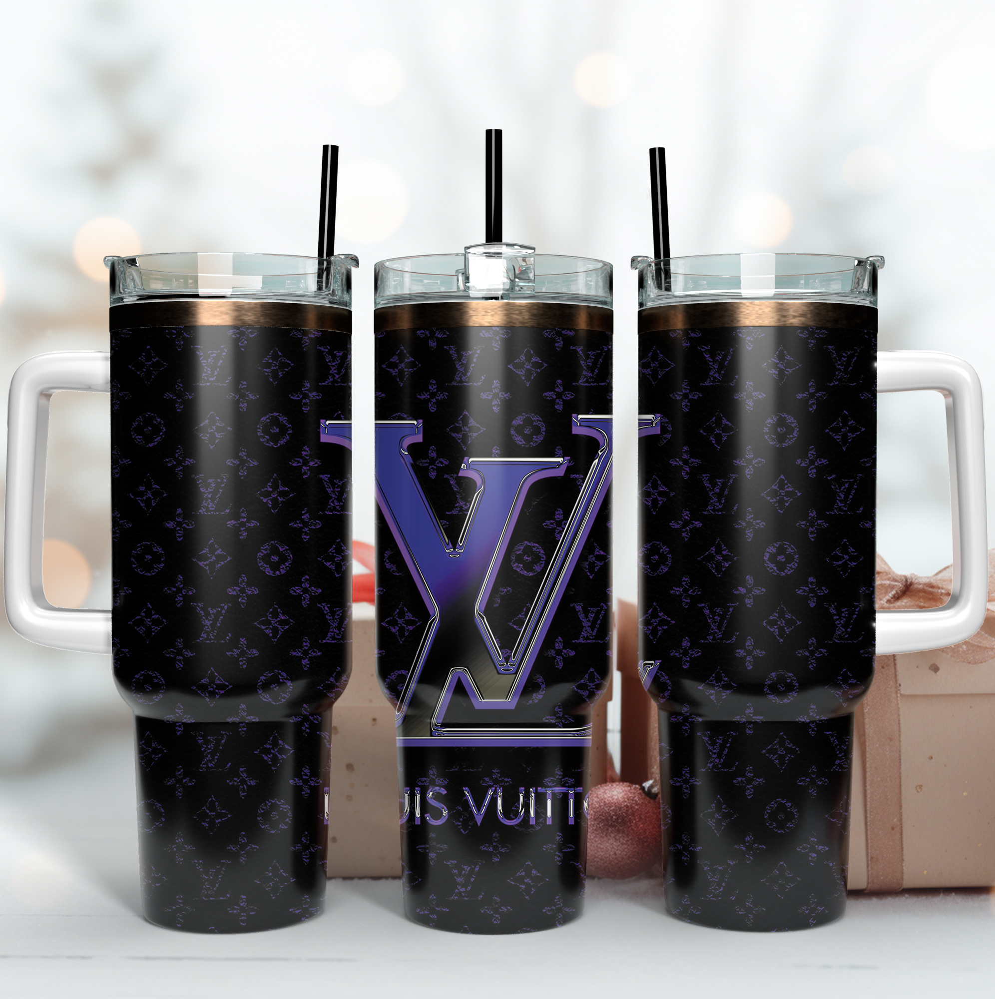 Louis Vuitton Deep Purlple LV Logo Custom Stanley Cup 40 oz 30 oz Tumbler With HandleTVC2301169