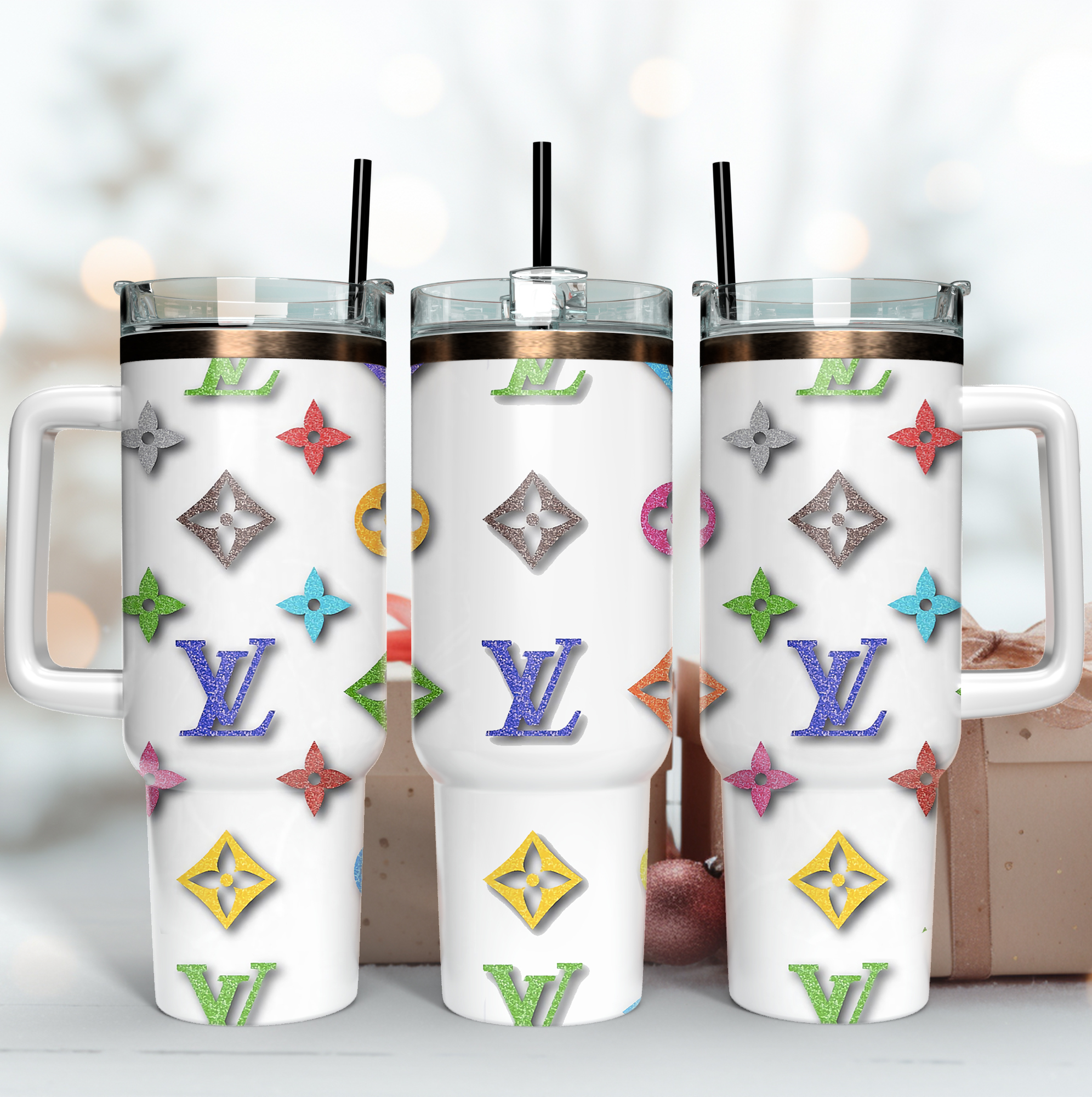 Louis Vuitton Glitter LV Logo Custom Stanley Cup 40 oz 30 oz Tumbler With HandleTVC2301168