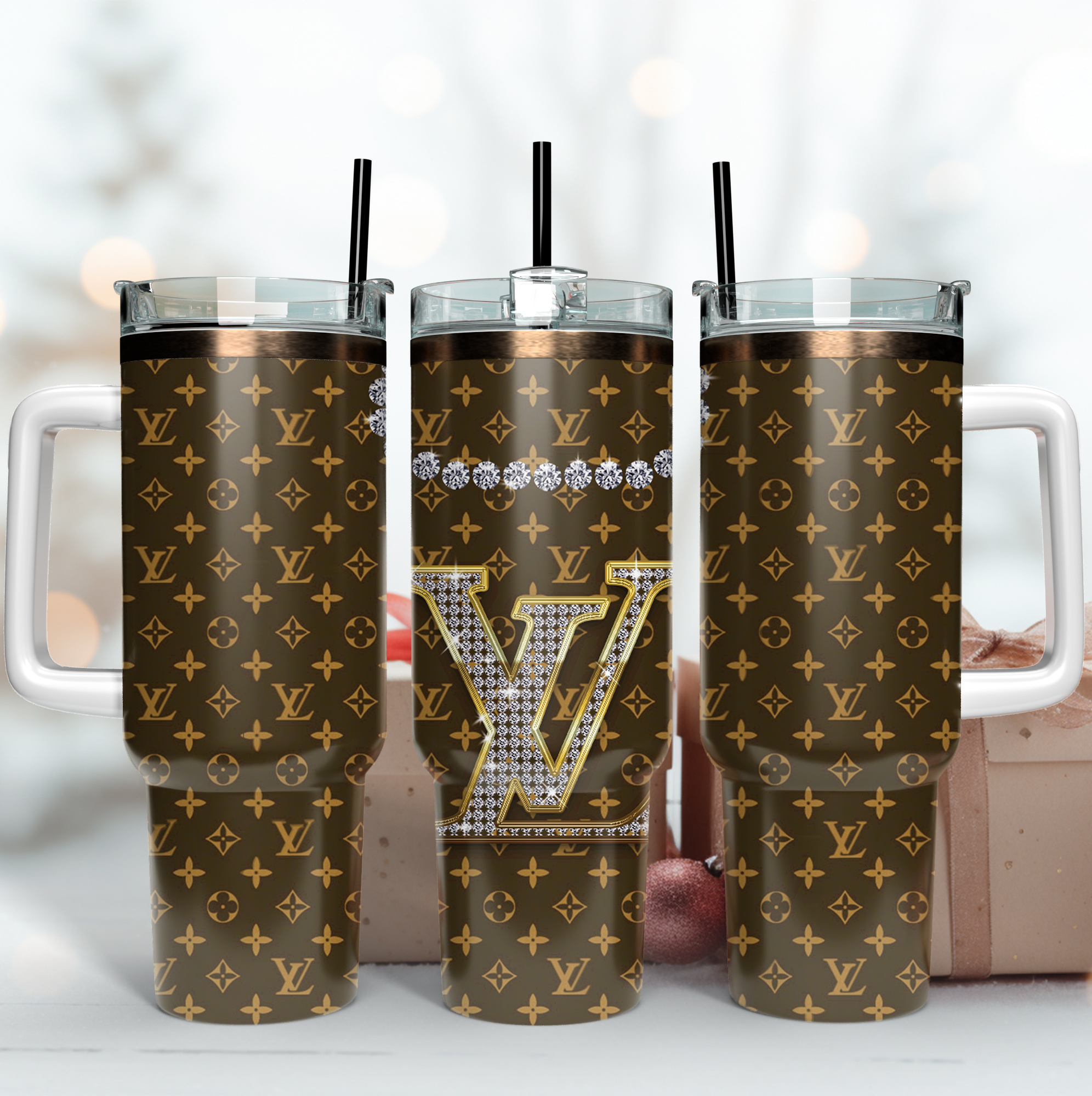 Louis Vuitton Glitter LV Logo Custom Stanley Cup 40 oz 30 oz Tumbler With HandleTVC2301169