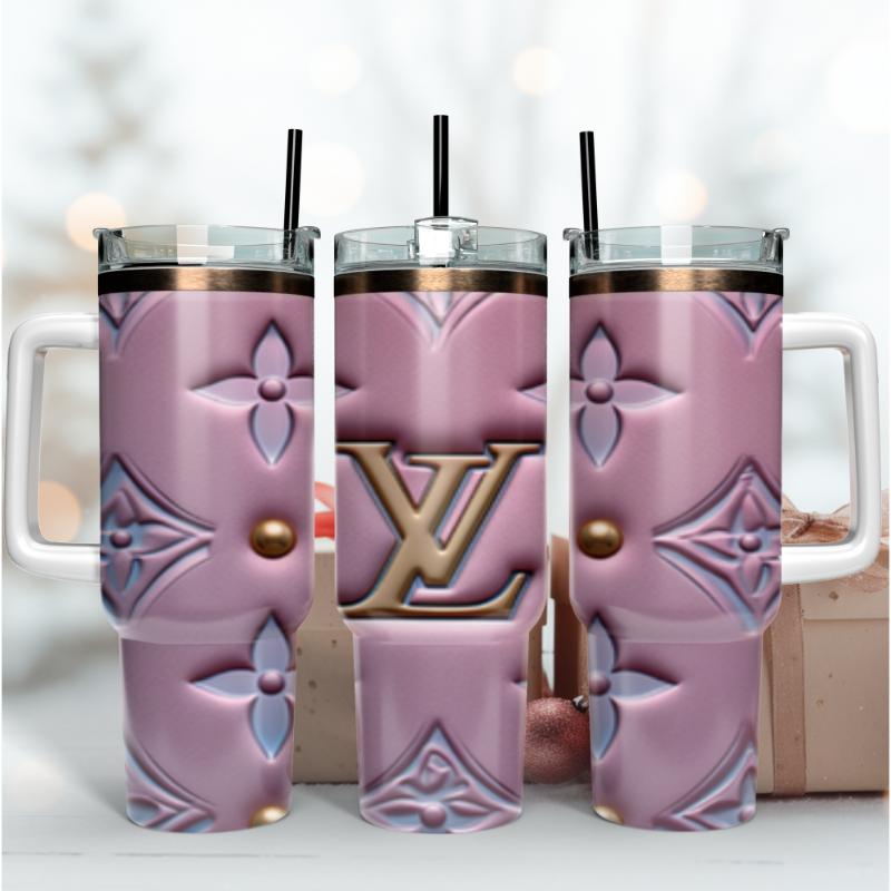 Louis Vuitton LV 3D Logo Pink Pattern Custom Stanley Cup 40 oz 30 oz Tumbler With HandleTVC2301168