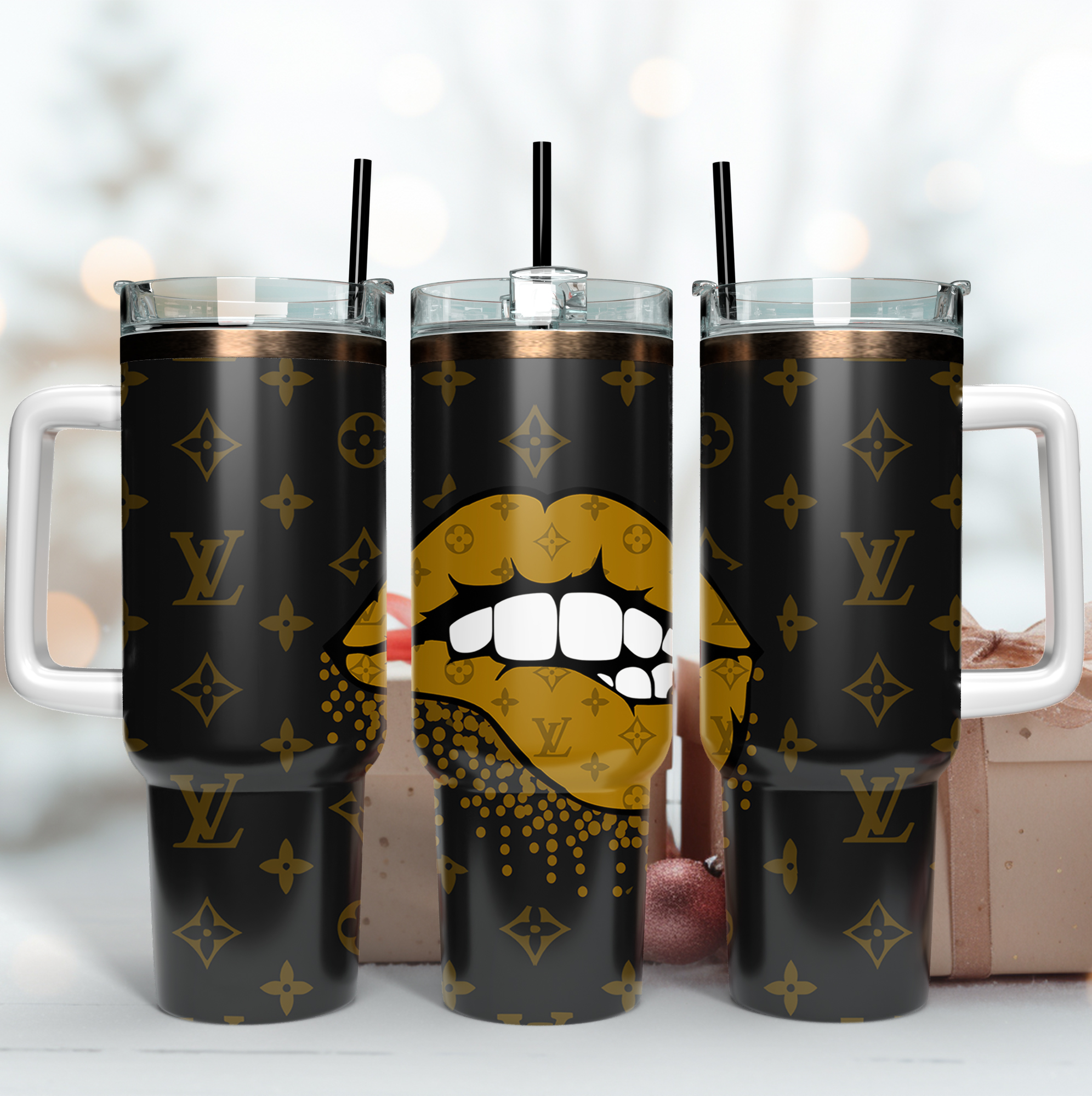 Louis Vuitton LV Dripping Lips Custom Stanley Cup 40 oz 30 oz Tumbler With HandleTVC2301168