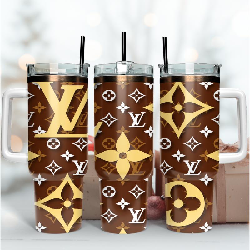 Louis Vuitton LV Logo 3D Pattern Custom Stanley Cup 40 oz 30 oz Tumbler With HandleTVC2301167