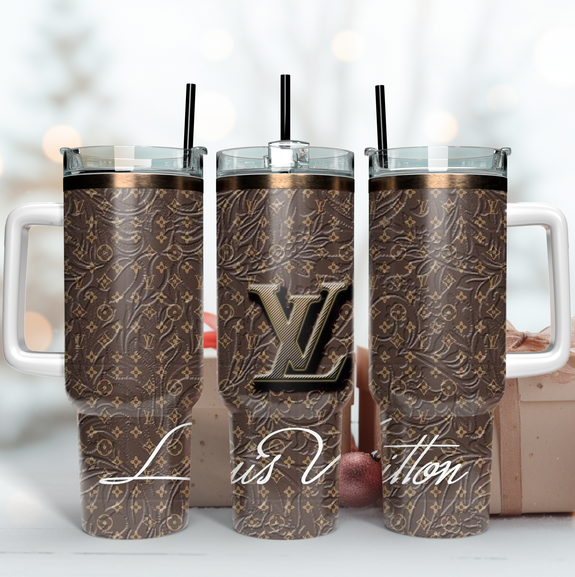 Louis Vuitton LV Logo Custom Stanley Cup 40 oz 30 oz Tumbler With HandleTVC2301169