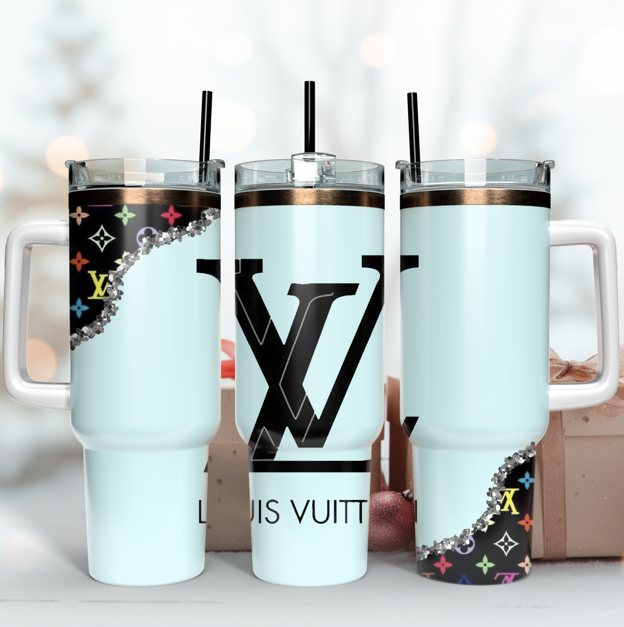 Louis Vuitton LV Logo Custom Stanley Cup 40 oz 30 oz Tumbler With HandleTVC2301169
