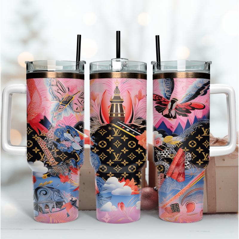 Louis Vuitton LV Luxury Pattern Custom Stanley Cup 40 oz 30 oz Tumbler With HandleTVC2301168