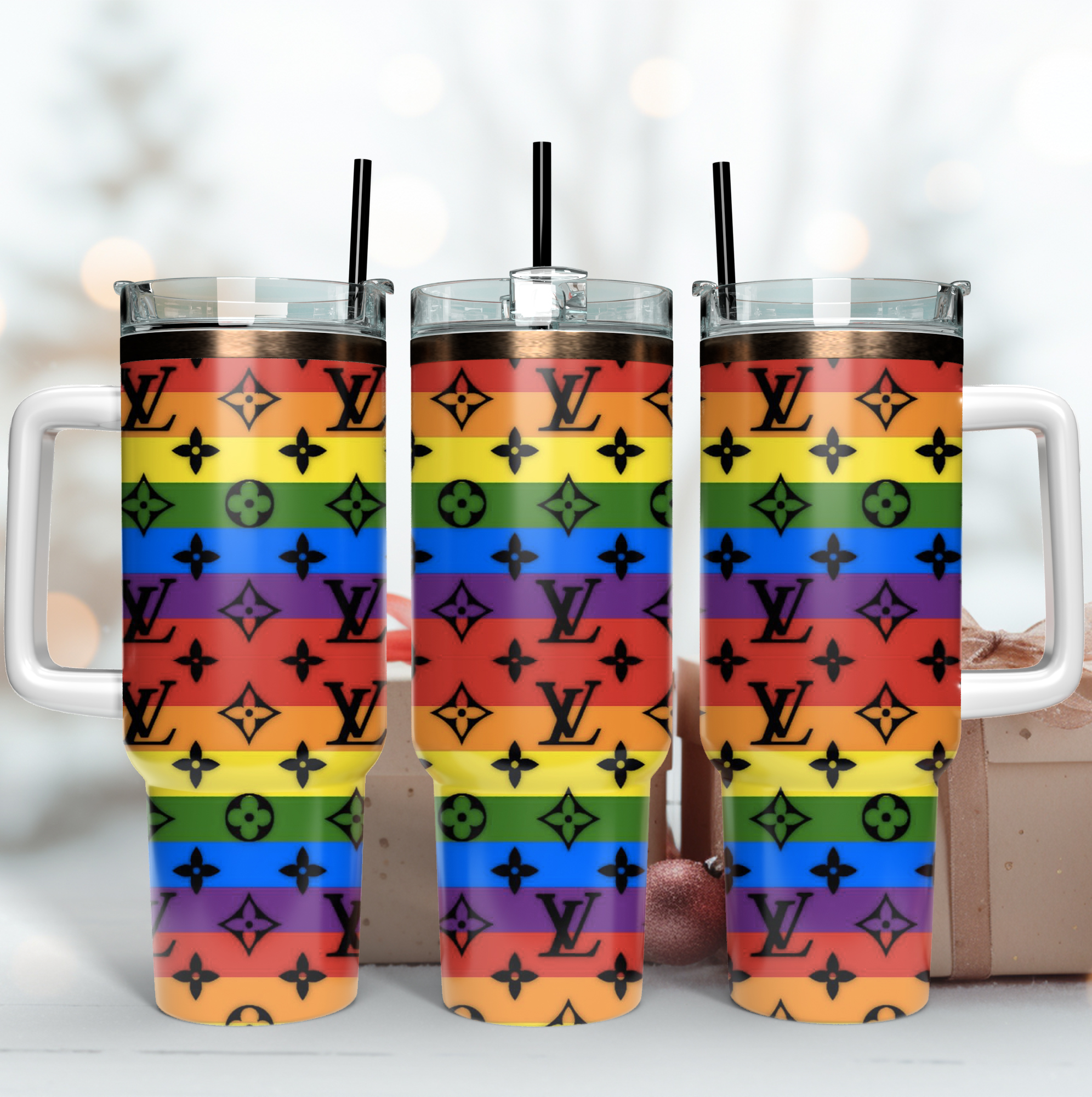 Louis Vuitton LV Pride Flag Pattern Custom Stanley Cup 40 oz 30 oz Tumbler With HandleTVC2301168