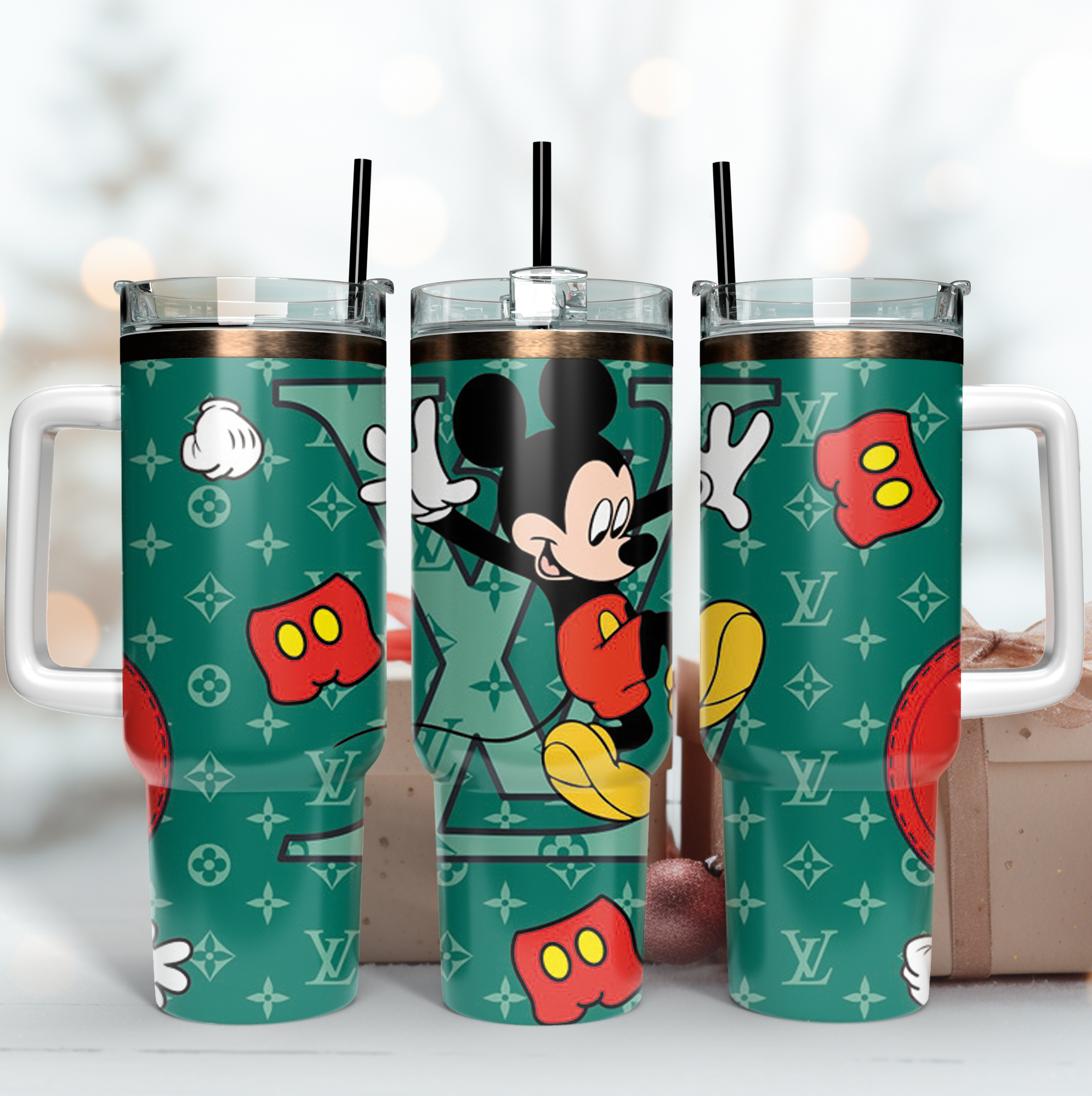 Louis Vuitton Mickey Mouse Custom Stanley Cup 40 oz 30 oz Tumbler With HandleTVC2301172