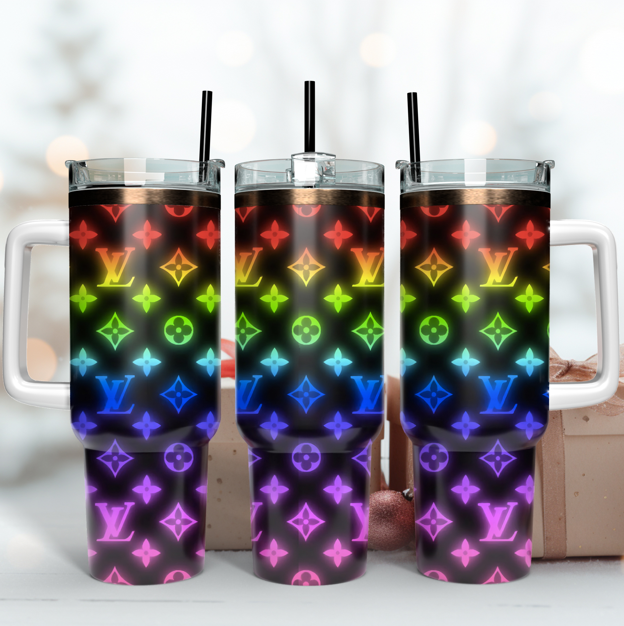 Louis Vuitton Neon LV Logo Custom Stanley Cup 40 oz 30 oz Tumbler With HandleTVC2301168