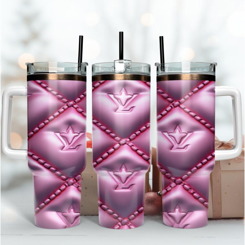 Louis Vuitton Pink LV 3D Logo Custom Stanley Cup 40 oz 30 oz Tumbler With HandleTVC2301167