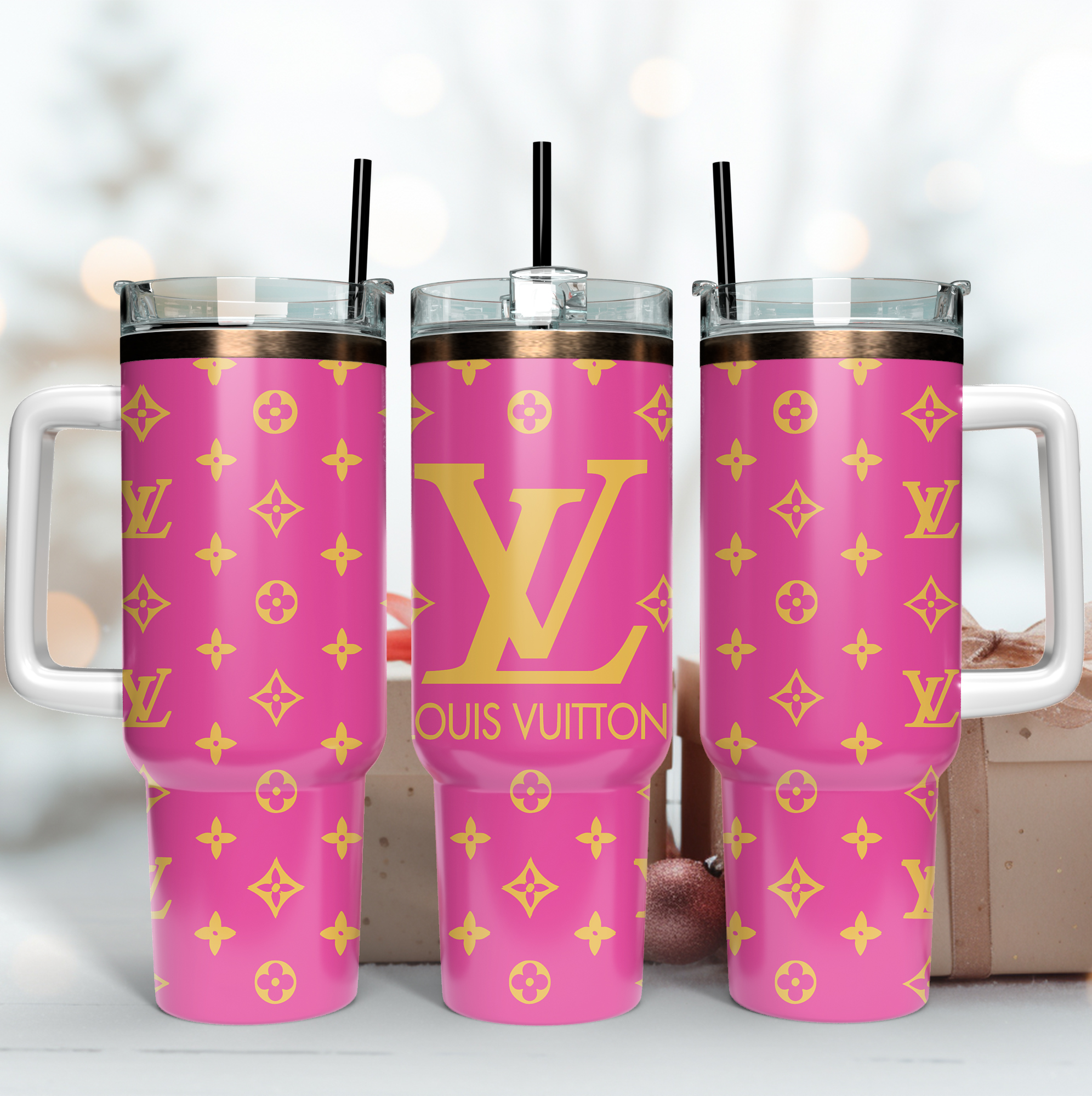 Louis Vuitton Pink LV Custom Stanley Cup 40 oz 30 oz Tumbler With HandleTVC2301169