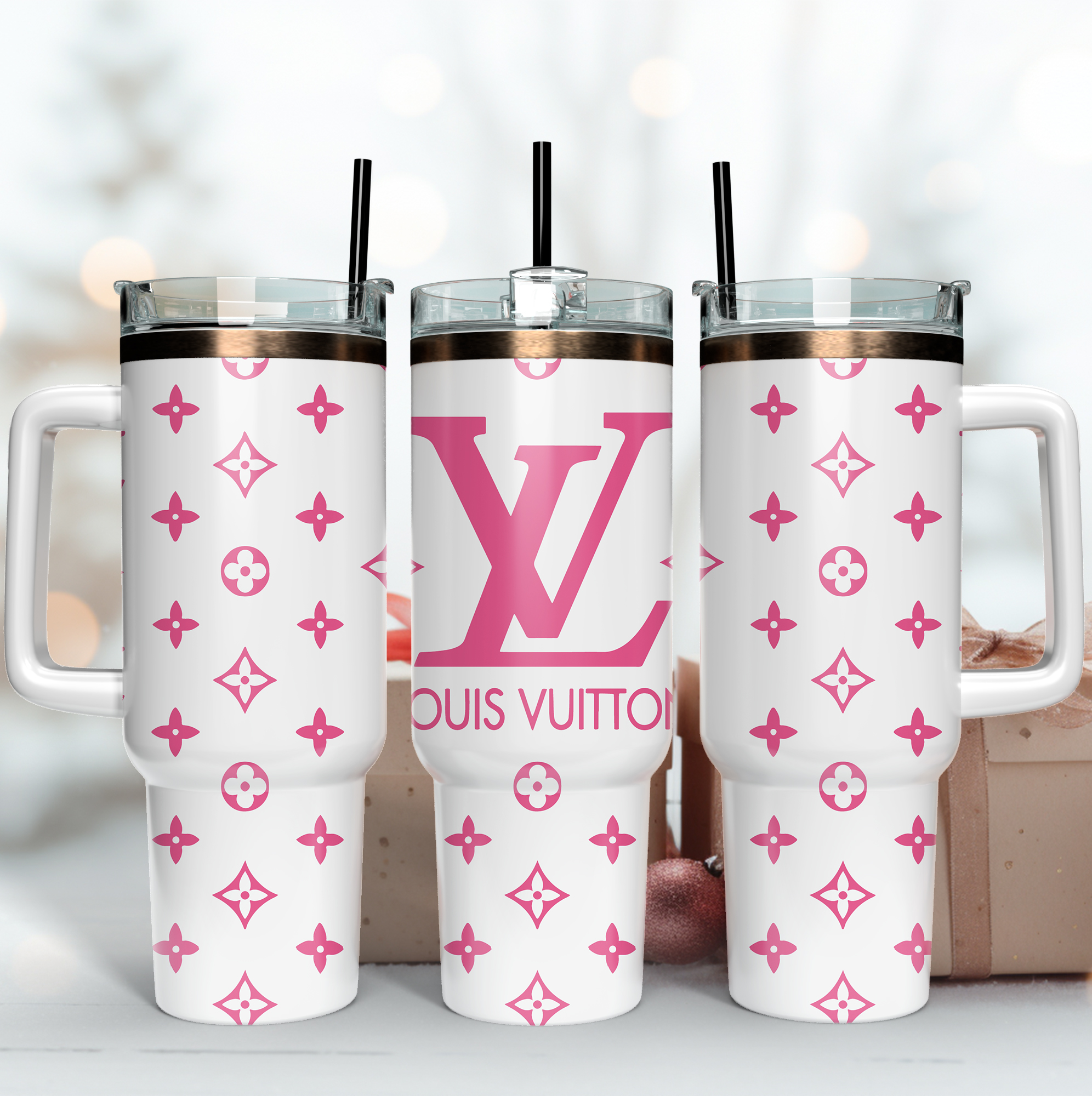 Louis Vuitton Pink LV Logo Custom Stanley Cup 40 oz 30 oz Tumbler With HandleTVC2301169