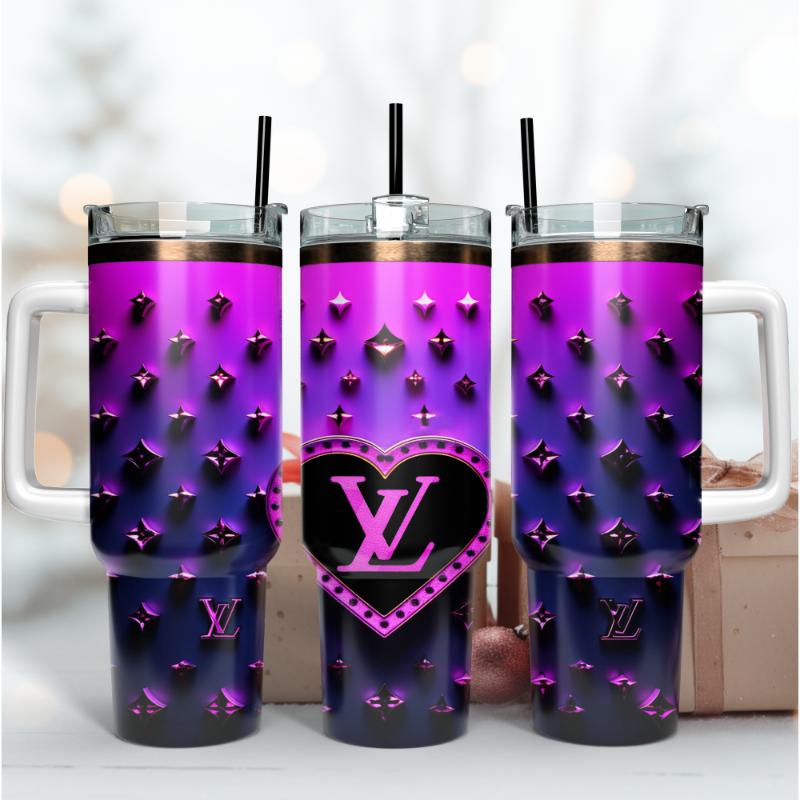 Louis Vuitton Purple LV Heart 3D Custom Stanley Cup 40 oz 30 oz Tumbler With HandleTVC2301167