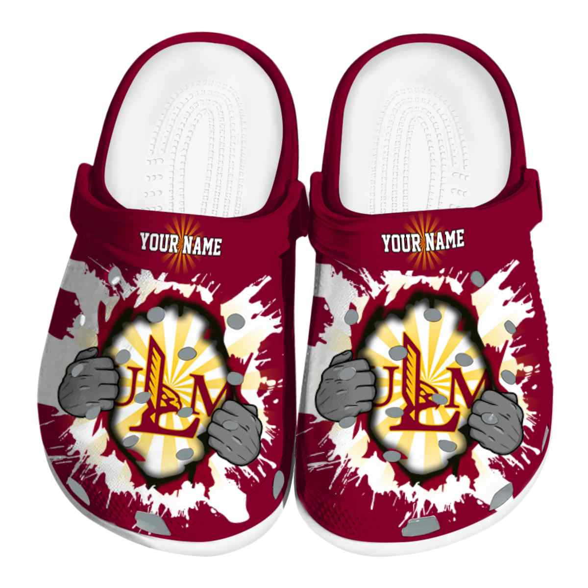 Louisiana-Monroe Warhawks NCAA Sport Crocs Crocband Clogs Shoes Comfortable For Men Women and Kids