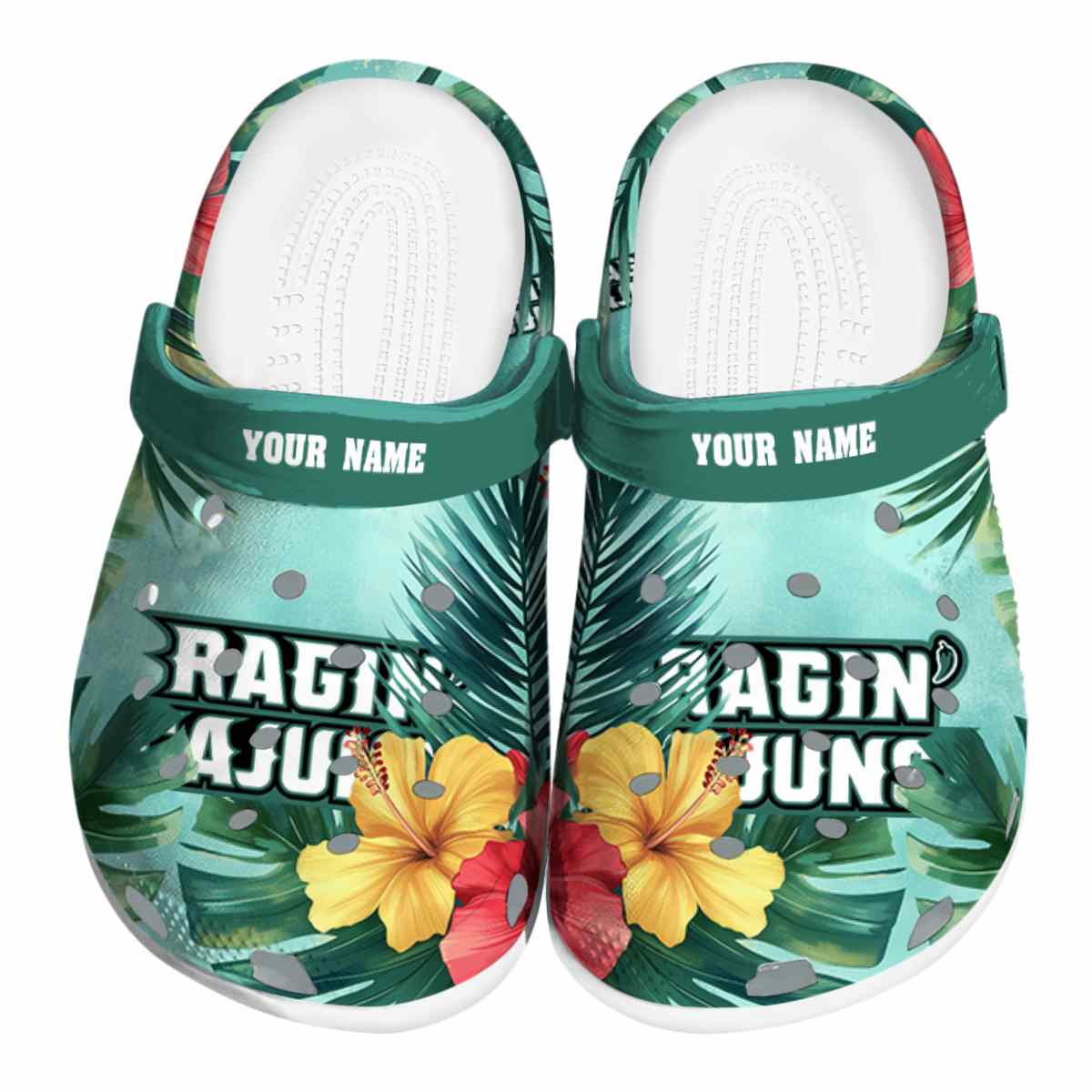 Louisiana Ragin' Cajuns NCAA Sport Crocs Crocband Clogs Shoes Comfortable For Men Women and Kids
