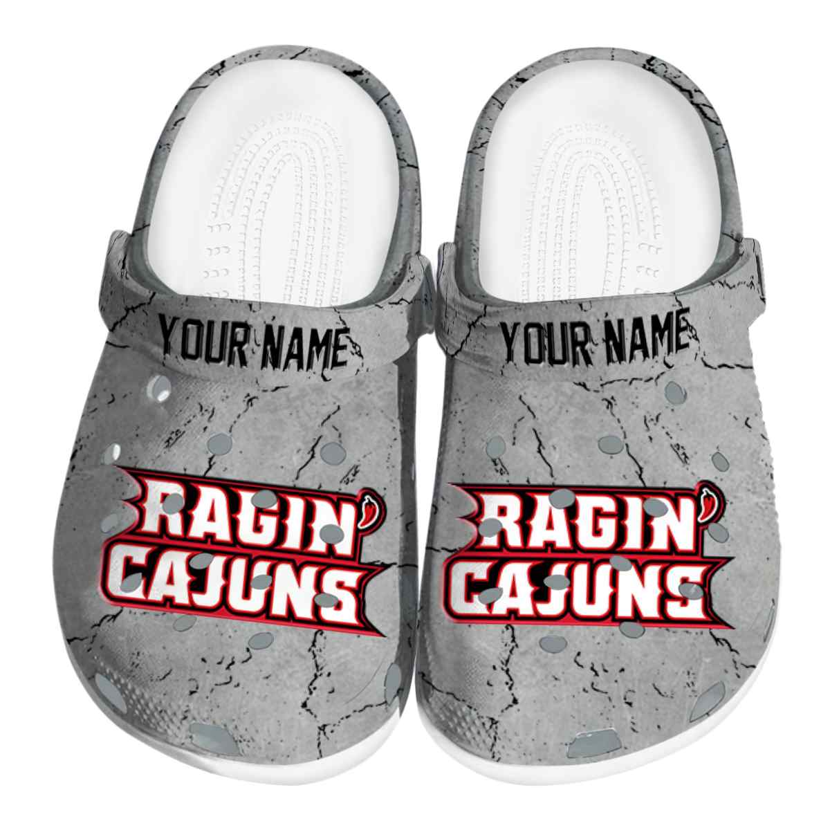 Louisiana Ragin' Cajuns NCAA Sport Crocs Crocband Clogs Shoes Comfortable For Men Women and Kids