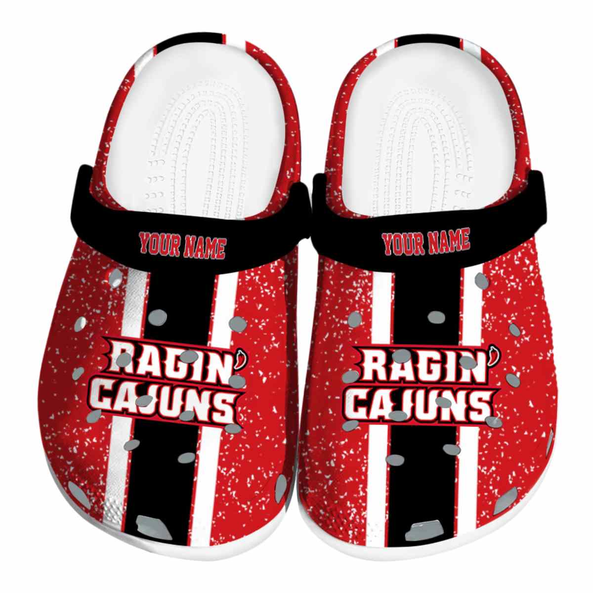 Louisiana Ragin' Cajuns NCAA Sport Crocs Crocband Clogs Shoes Comfortable For Men Women and Kids