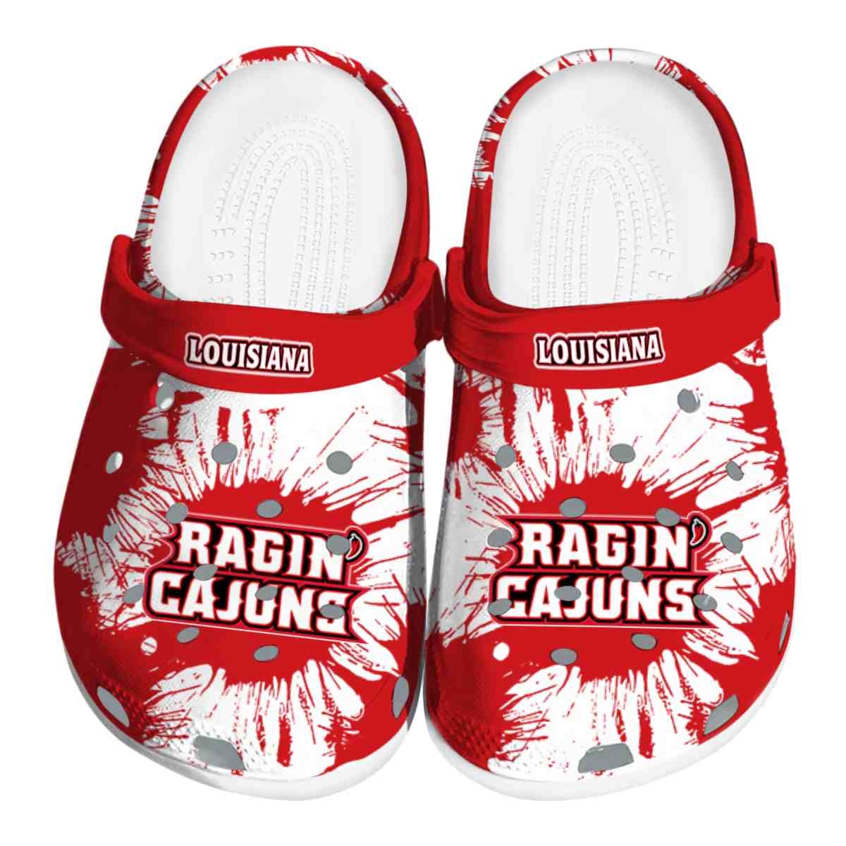 Louisiana Ragin' Cajuns NCAA Sport Crocs Crocband Clogs Shoes Comfortable For Men Women and Kids