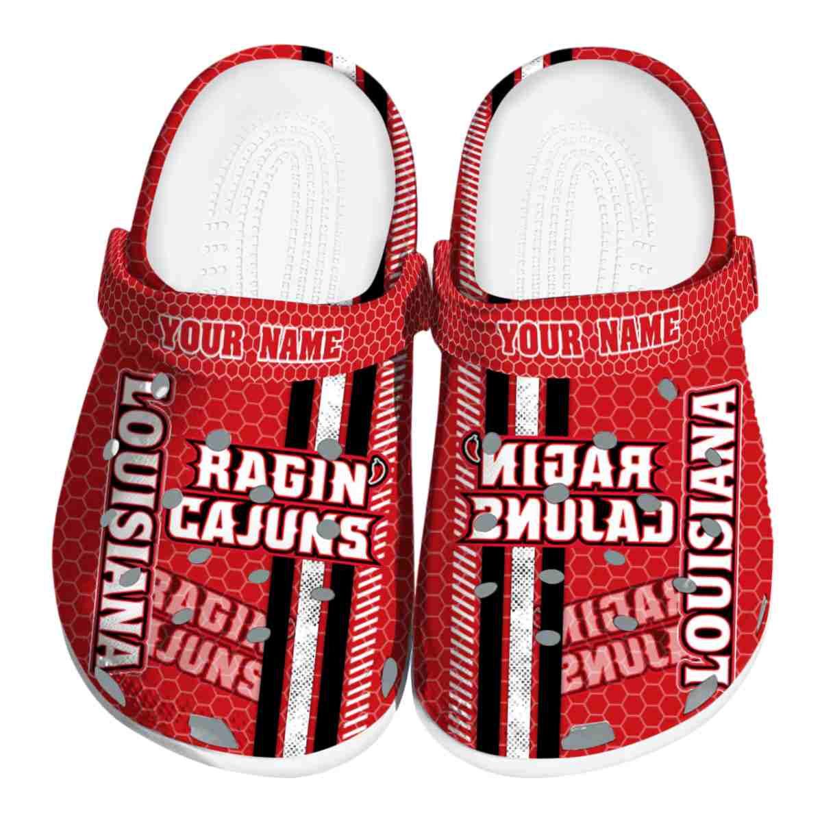Louisiana Ragin' Cajuns NCAA Sport Crocs Crocband Clogs Shoes Comfortable For Men Women and Kids