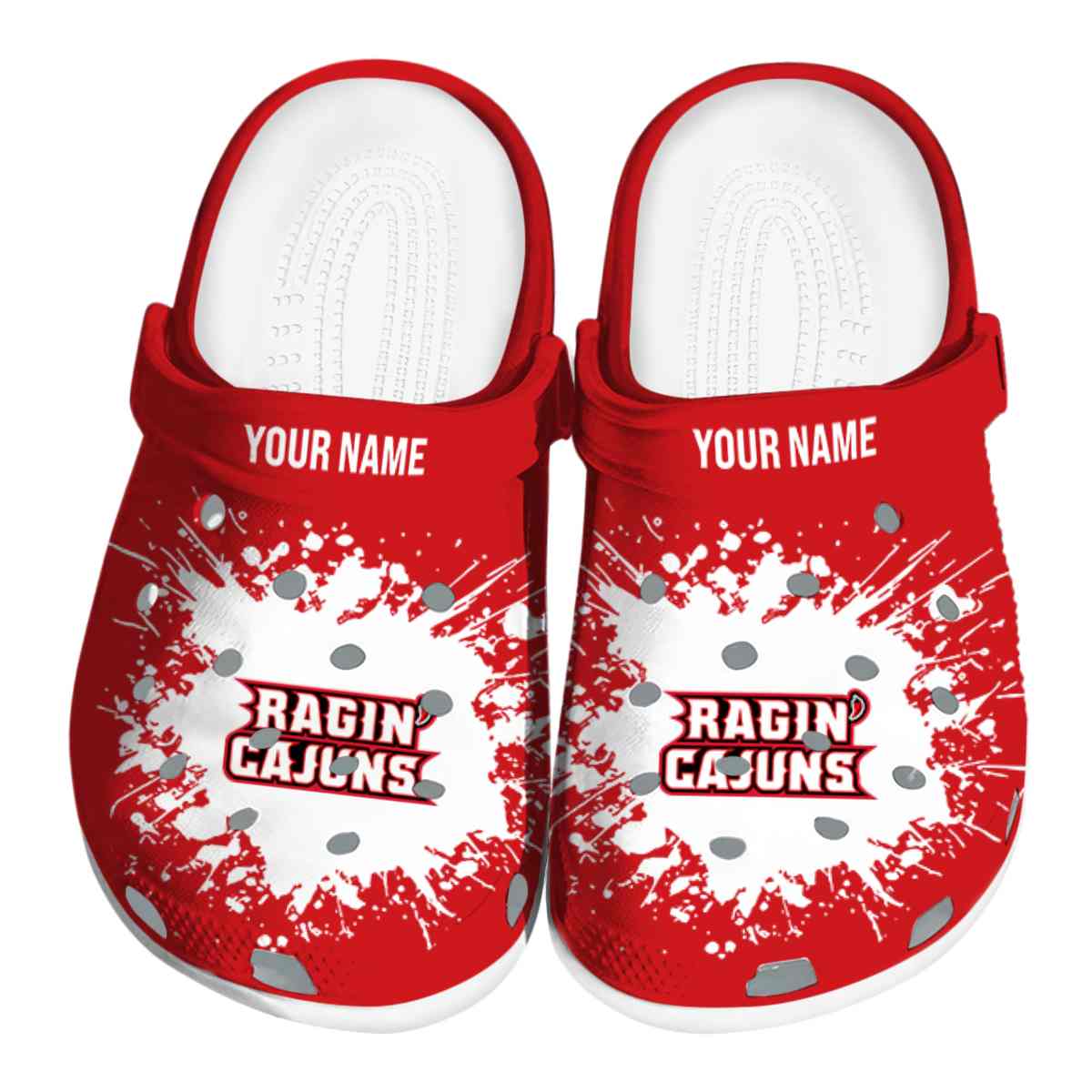 Louisiana Ragin' Cajuns NCAA Sport Crocs Crocband Clogs Shoes Comfortable For Men Women and Kids
