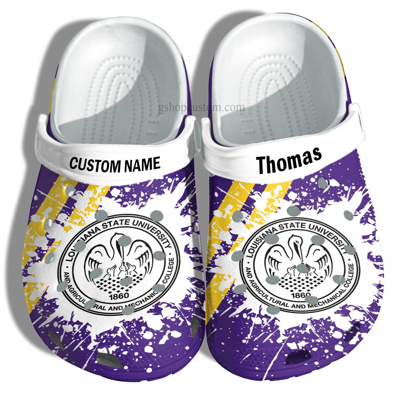Louisiana State University Graduation Gifts Croc Shoes Customize- Admission Gift Shoes