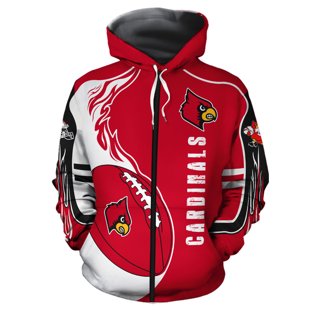 Louisville Cardinal 3D All Over Print Hoodie, Zip Hoodie