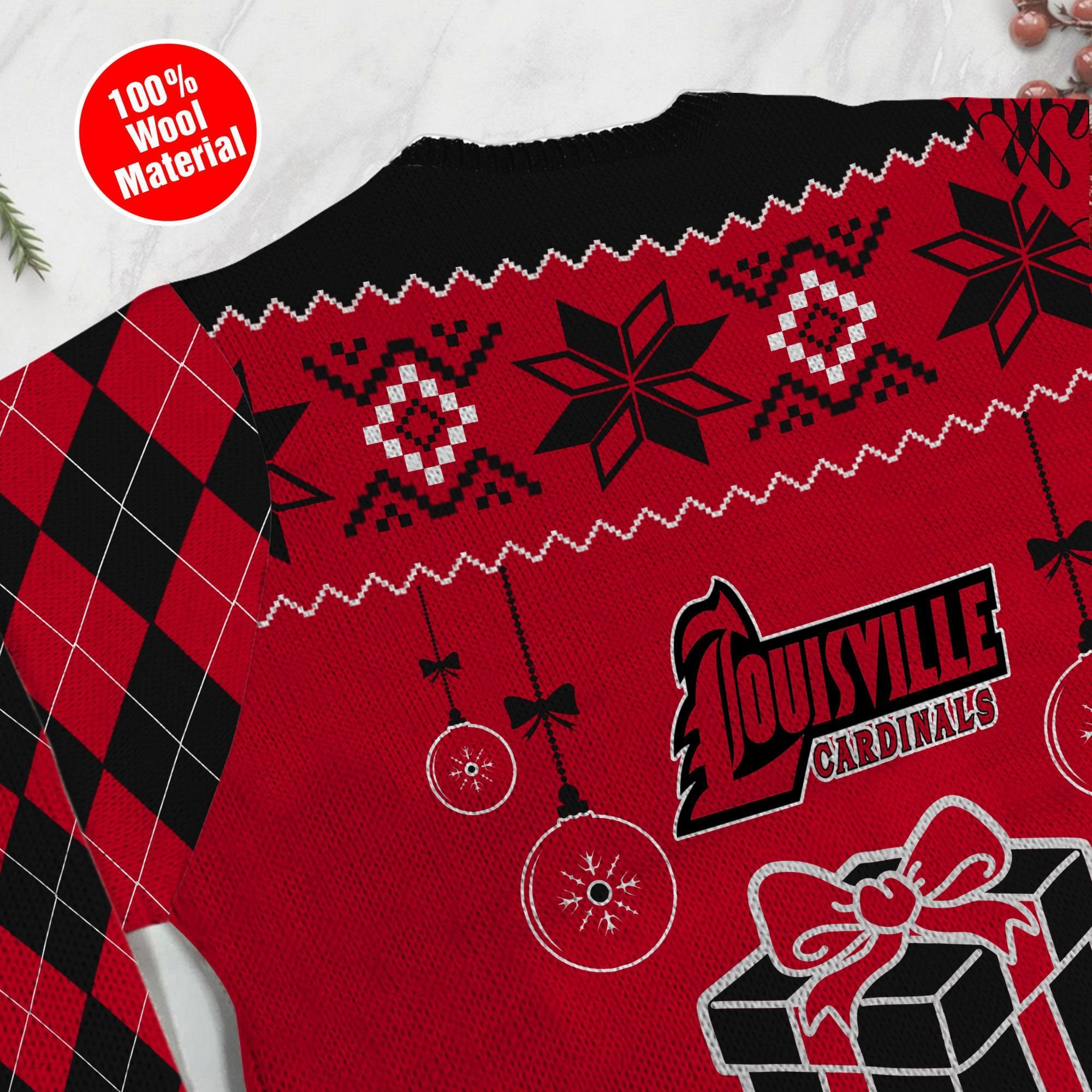Louisville Cardinals Funny Ugly Christmas Sweater Adult 3D Funny Matching for family - Image 5
