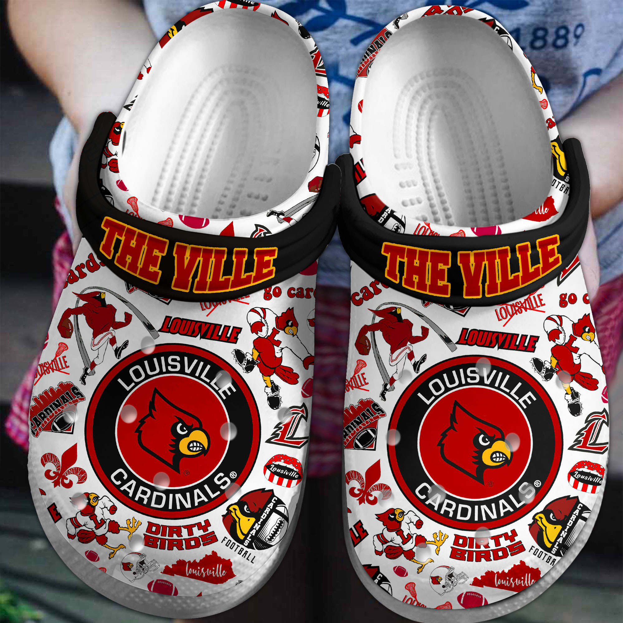 Louisville Cardinals NCAA Sport Crocs Crocband Clogs Shoes Comfortable For Men Women and Kids