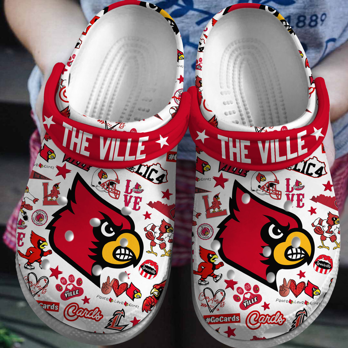 Louisville Cardinals NCAA Sport Crocs Crocband Clogs Shoes Comfortable For Men Women and Kids