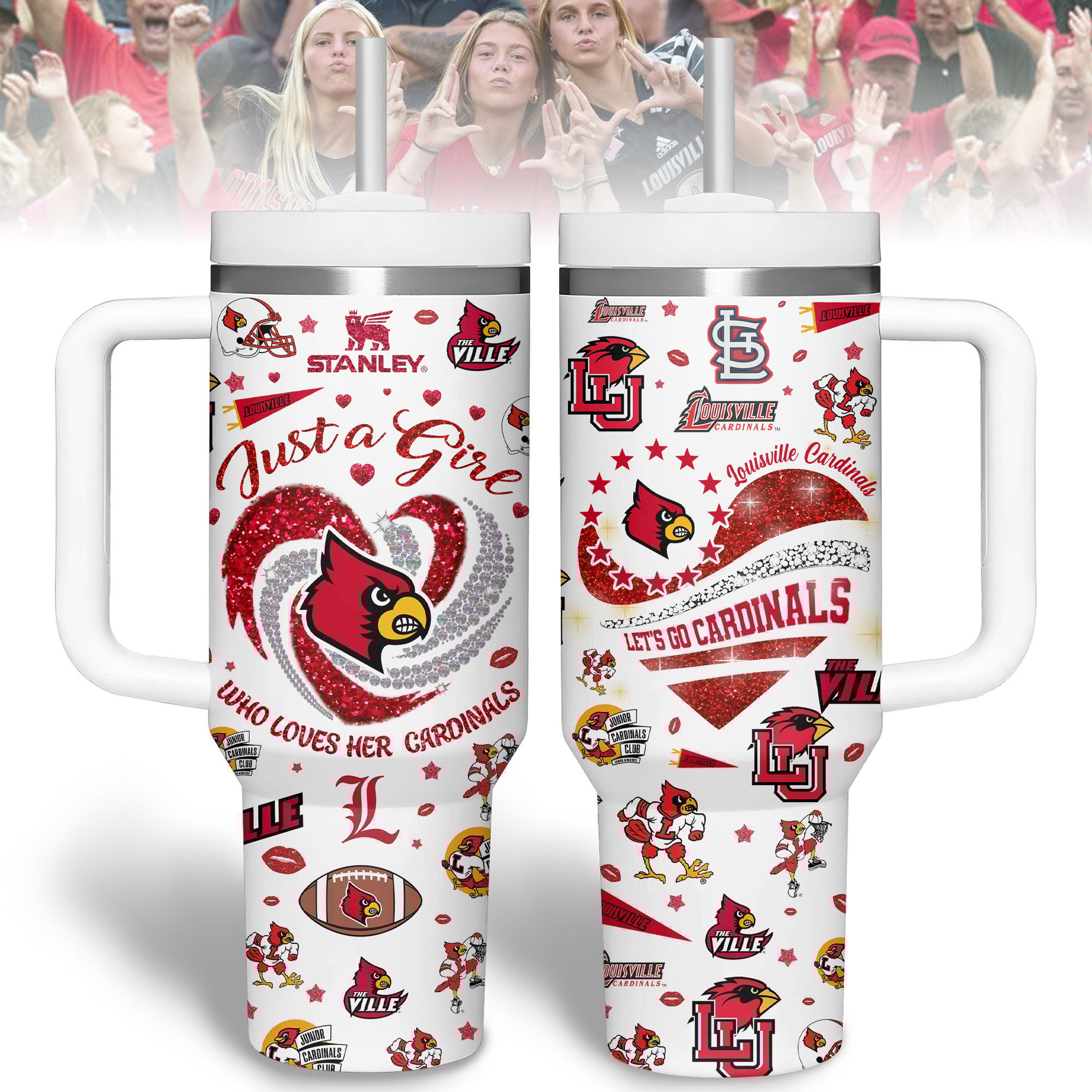 Louisville Cardinals NCAA Sports Custom Stanley Cup 40 oz 30 oz Tumbler With HandleTVC2301313