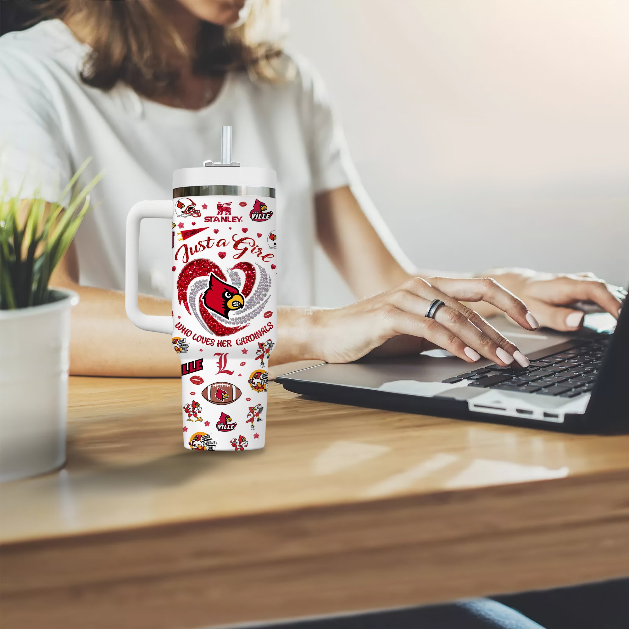 Louisville Cardinals NCAA Sports Custom Stanley Cup 40 oz 30 oz Tumbler With HandleTVC2301313 - Image 2