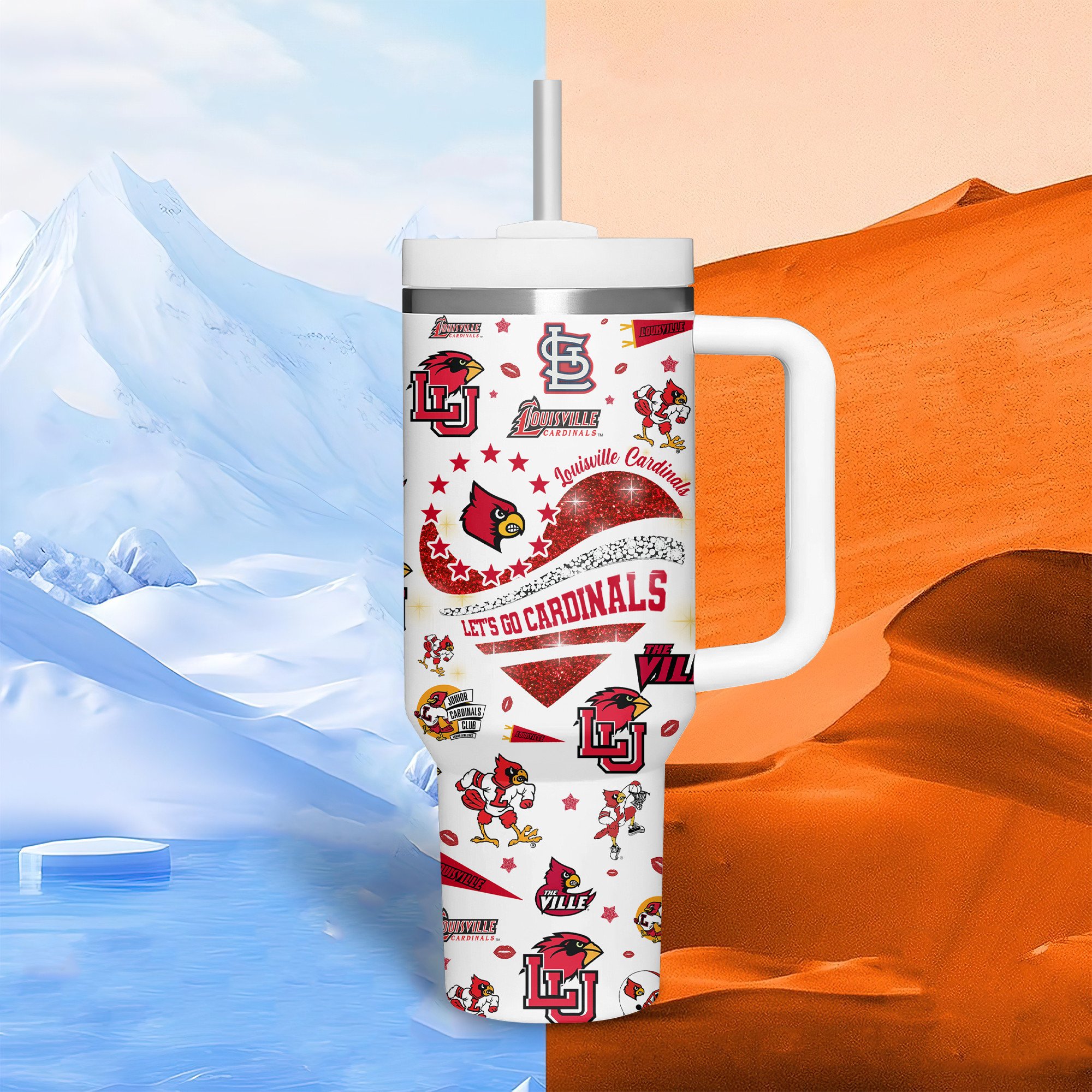 Louisville Cardinals NCAA Sports Custom Stanley Cup 40 oz 30 oz Tumbler With HandleTVC2301313 - Image 5