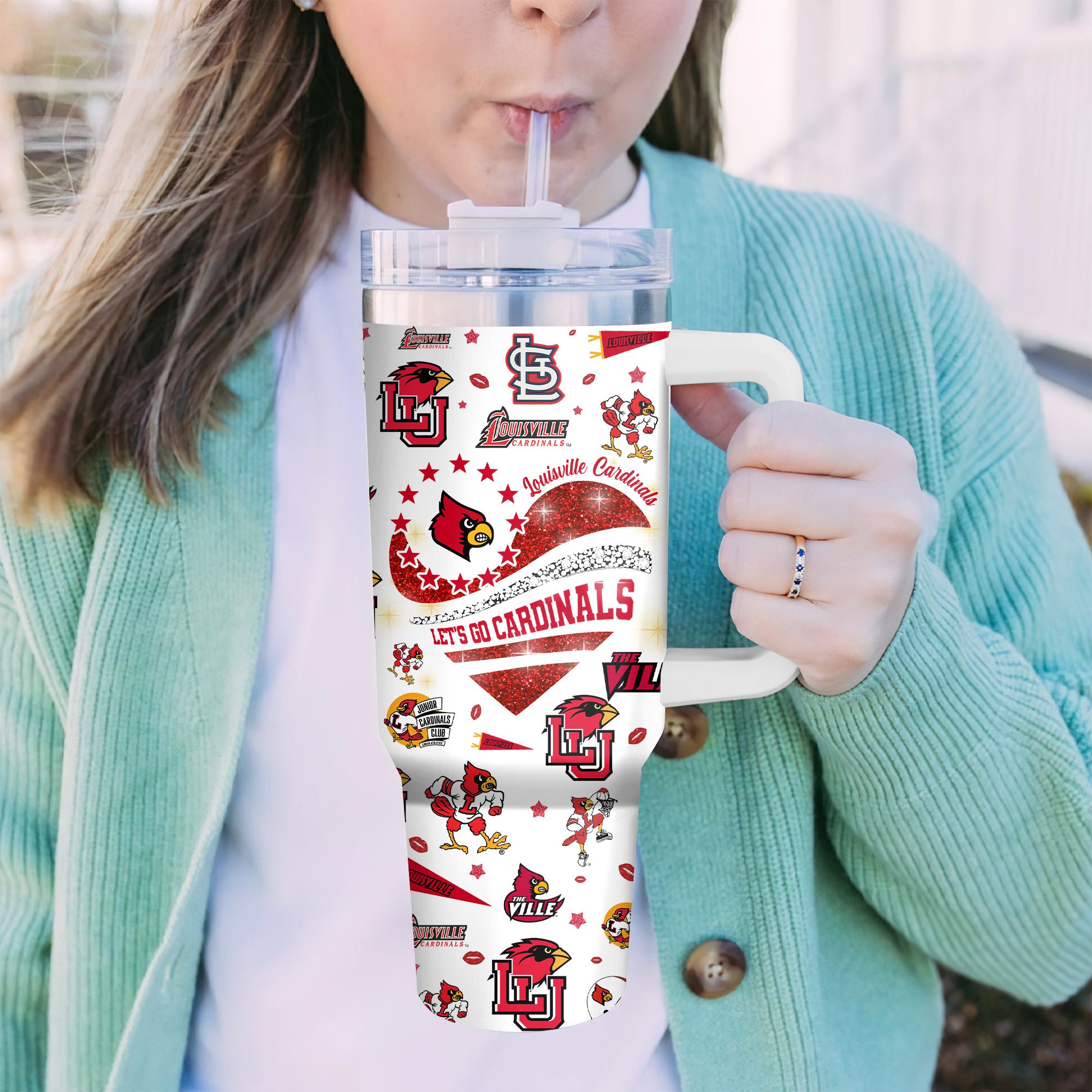 Louisville Cardinals NCAA Sports Custom Stanley Cup 40 oz 30 oz Tumbler With HandleTVC2301313 - Image 3