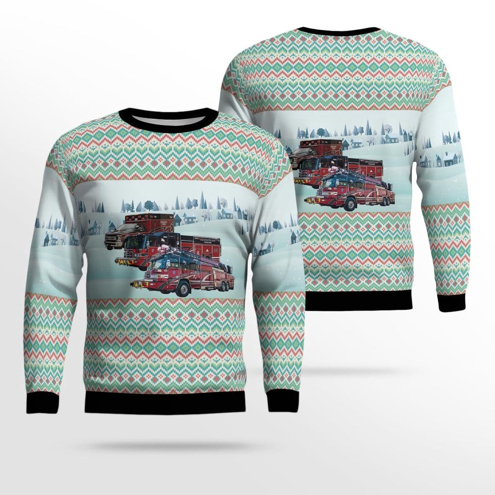 Louisville Kentucky Okolona Fire Protection District AOP Ugly Sweater Xmas Unisex Sweater Christmas Gifts For Men Women