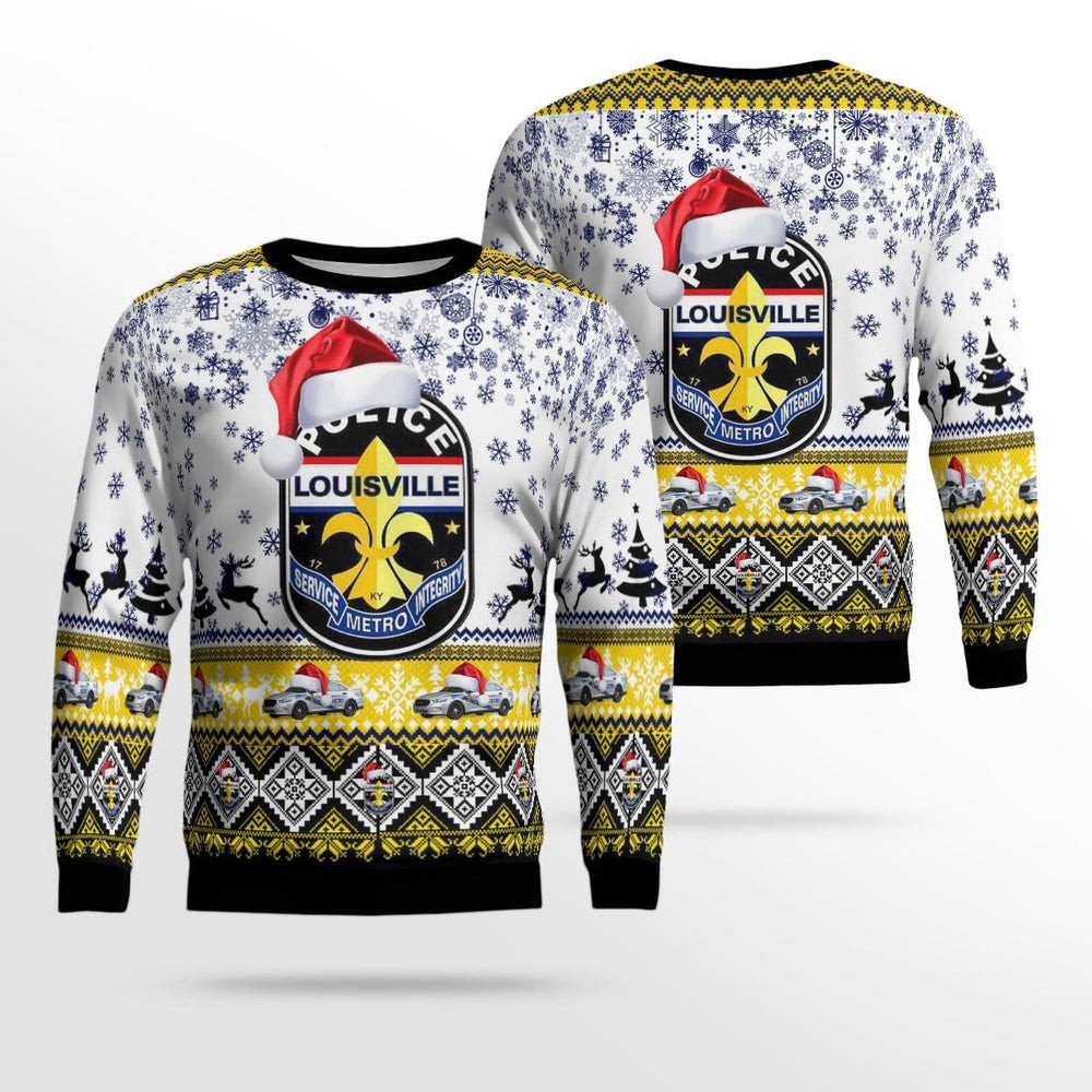 Louisville Metro Police Department Christmas AOP Ugly Sweater Christmas Unisex Sweaters Gift For Christmas