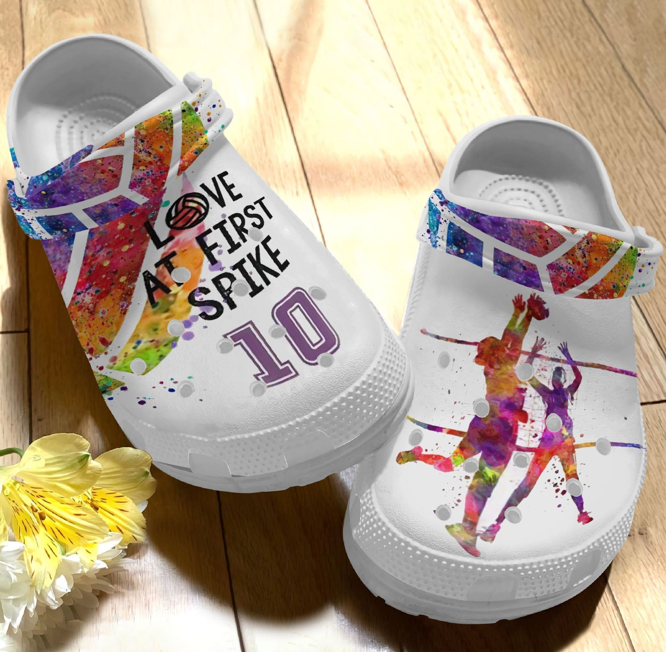 Love At First Spike Shoes - Colorful Sport Volleyball clogs Gift