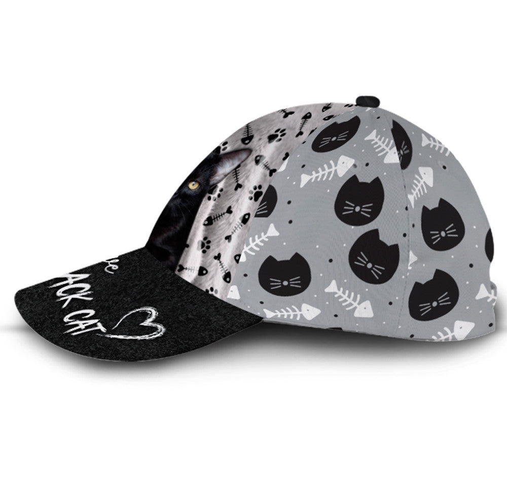 Love Black Cat Hat Classic Cap Trucker Hats Custom Hats Gifts For Men & Women