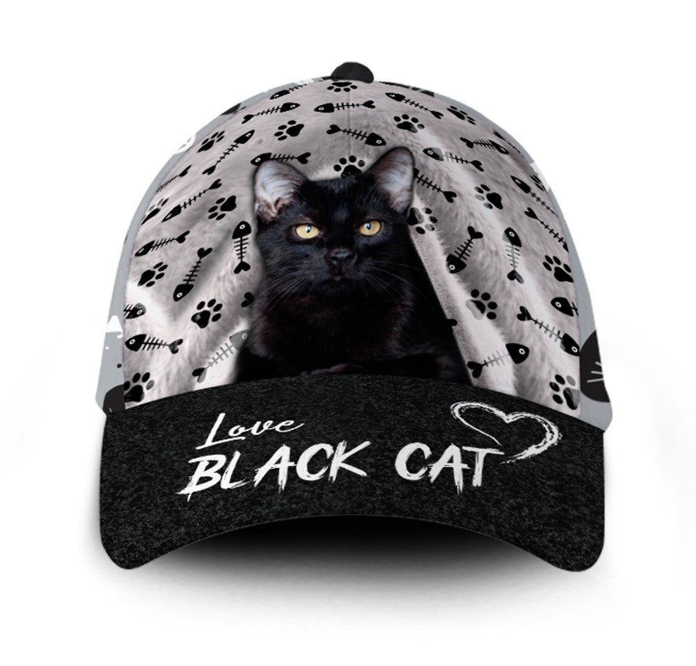 Love Black Cat Hat Classic Cap Trucker Hats Custom Hats Gifts For Men & Women