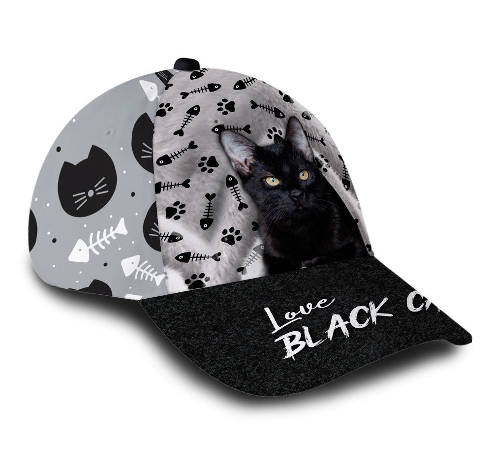 Love Black Cat Hat Classic Cap Trucker Hats Custom Hats Gifts For Men & Women