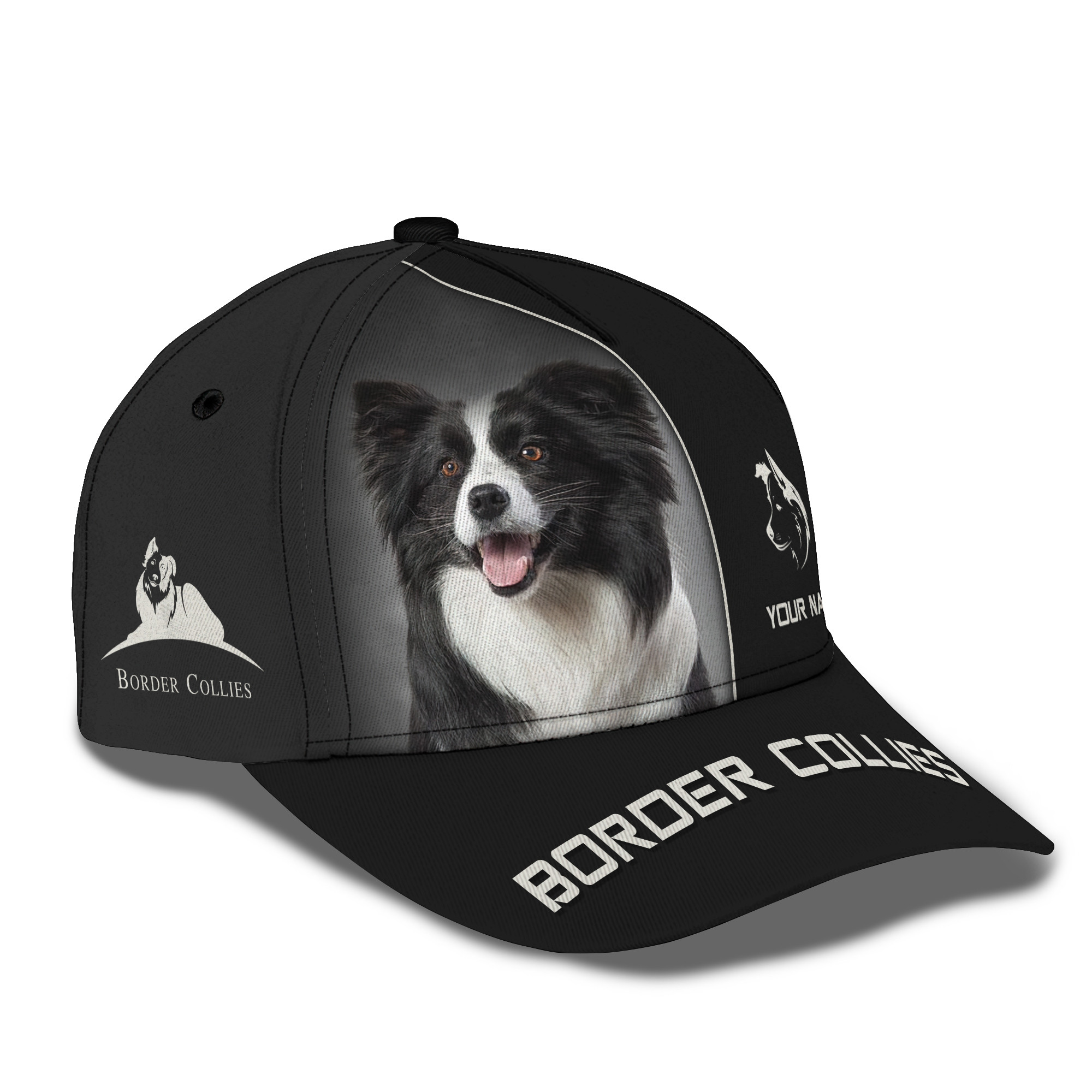 Love Border Collie Classic Cap Custom Border Collie Personalized Name 3D Classic Cap Trucker Hats Custom Hats Gifts For Men & Women