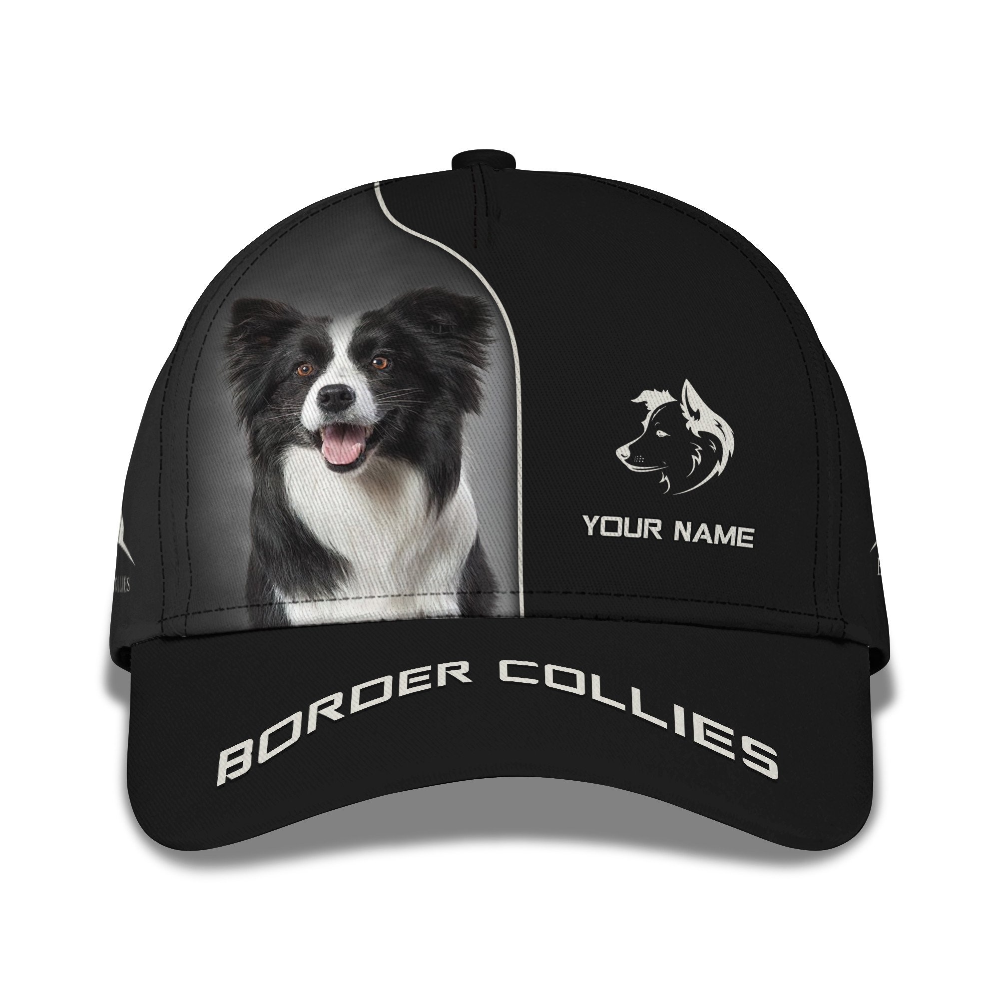 Love Border Collie Classic Cap Custom Border Collie Personalized Name 3D Classic Cap Trucker Hats Custom Hats Gifts For Men & Women