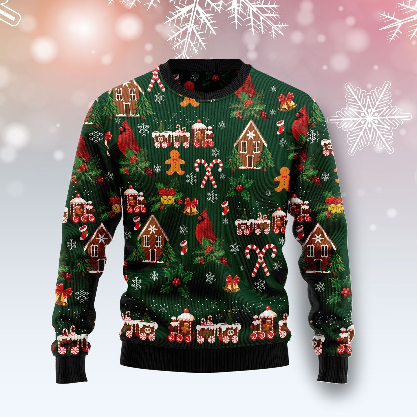 Love Cardinal For Unisex Ugly Christmas Sweater Adult 3D Funny Matching for family